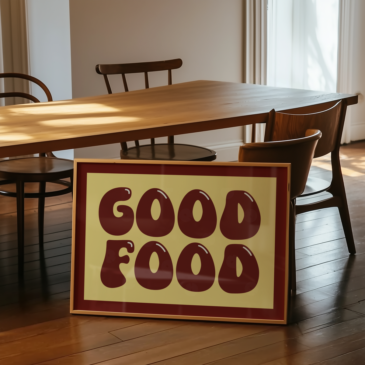 Good Food Typography Print in Red