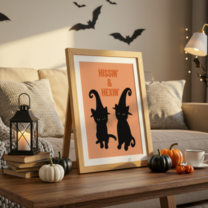 Hissin' & Hexin' Halloween Cat Print
