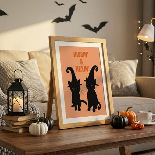 Hissin' & Hexin' Halloween Cat Print
