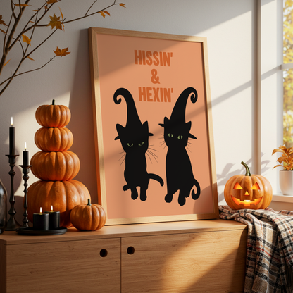 Hissin' & Hexin' Halloween Cat Print