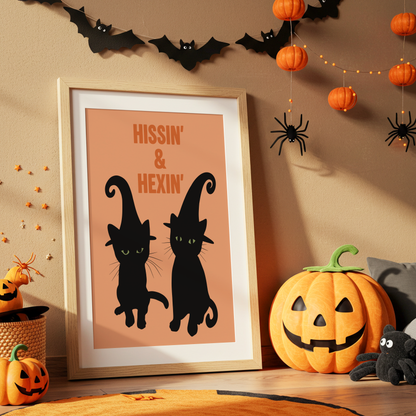 Hissin' & Hexin' Halloween Cat Print