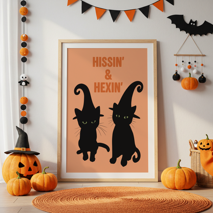 Hissin' & Hexin' Halloween Cat Print