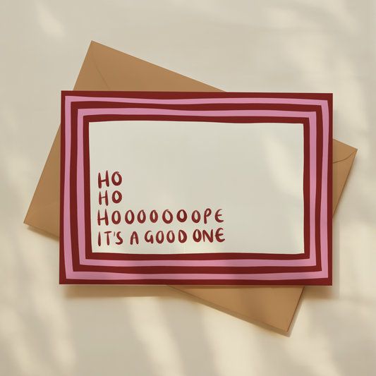 Red and Pink Striped Greetings Card