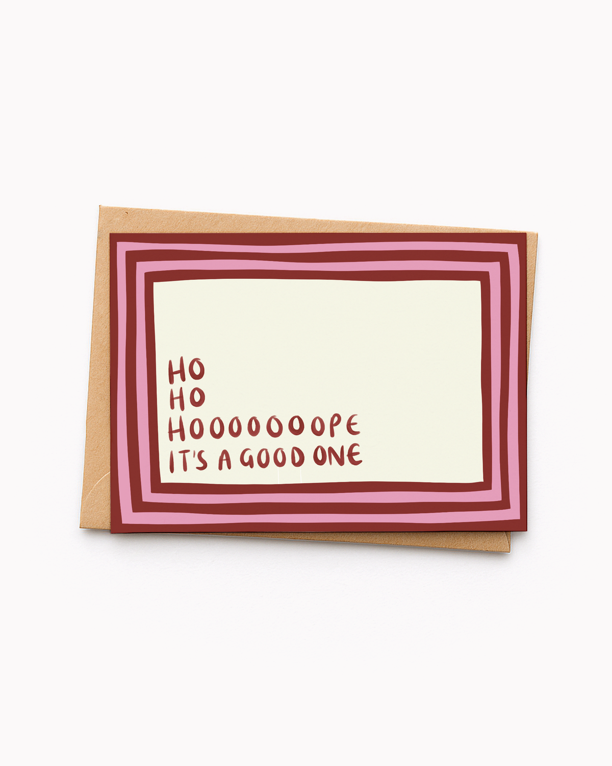 Red and Pink Striped Greetings Card