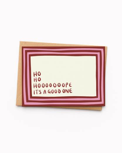 Red and Pink Striped Greetings Card