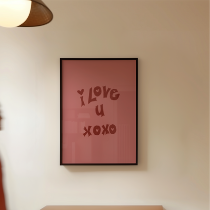 I Love U Print