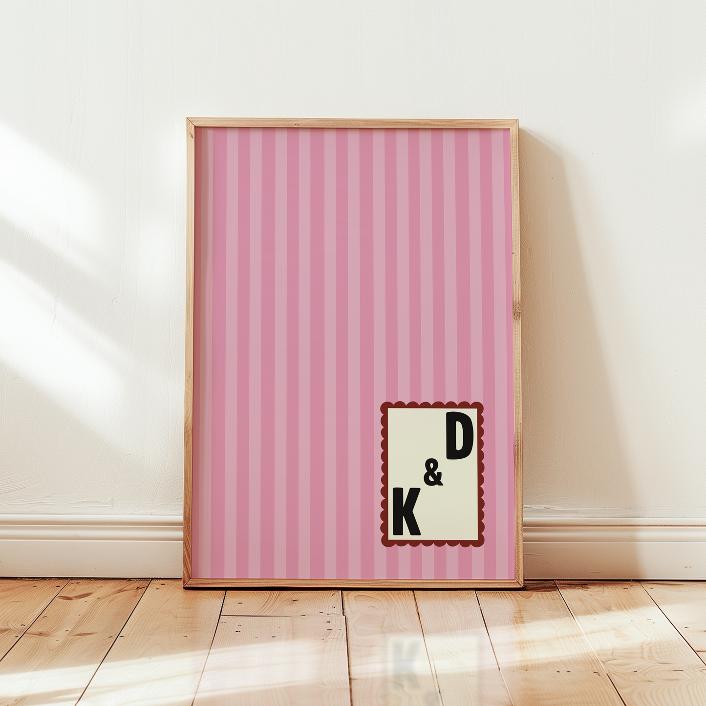 Custom Initials Striped Print