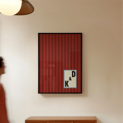 Custom Initials Striped Print