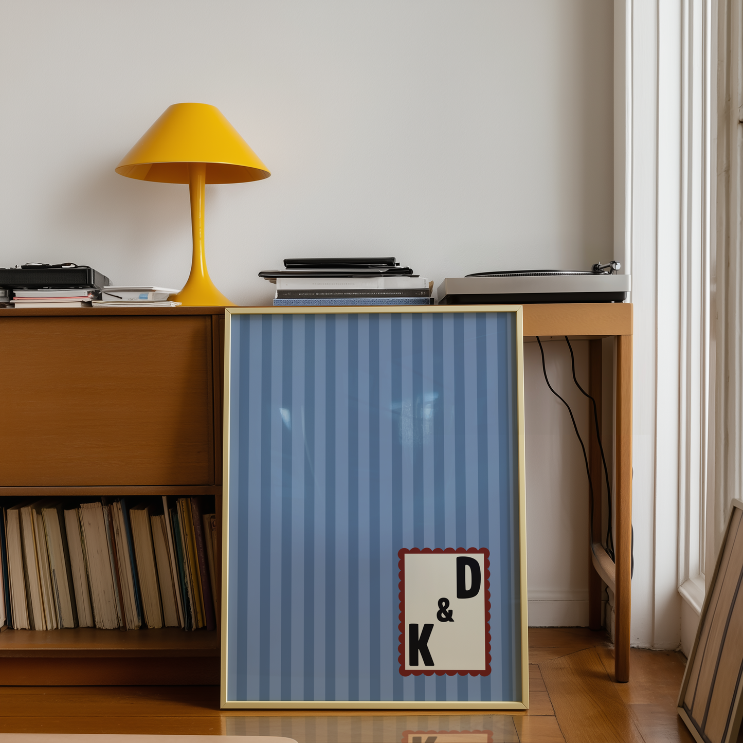 Custom Initials Striped Print