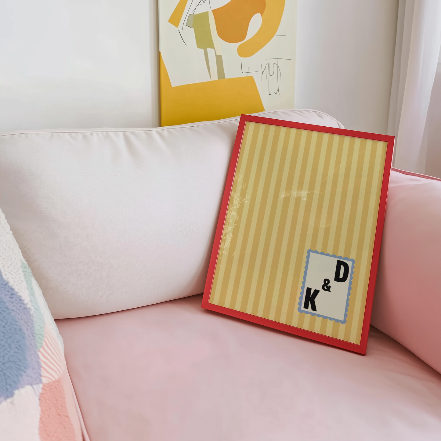 Custom Initials Striped Print