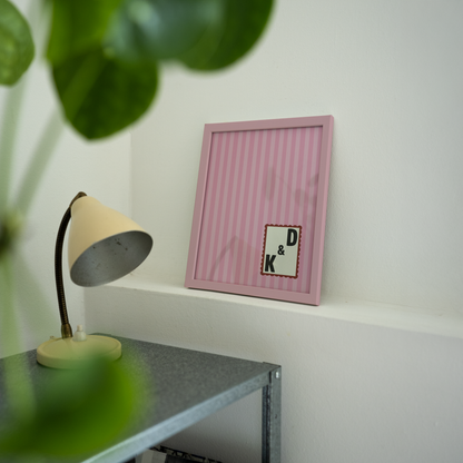 Custom Initials Striped Print