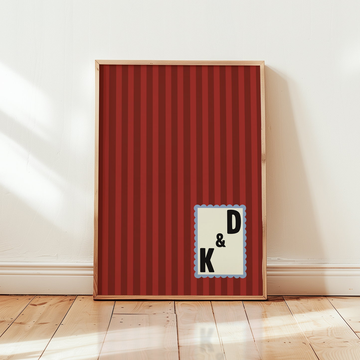 Custom Initials Striped Print