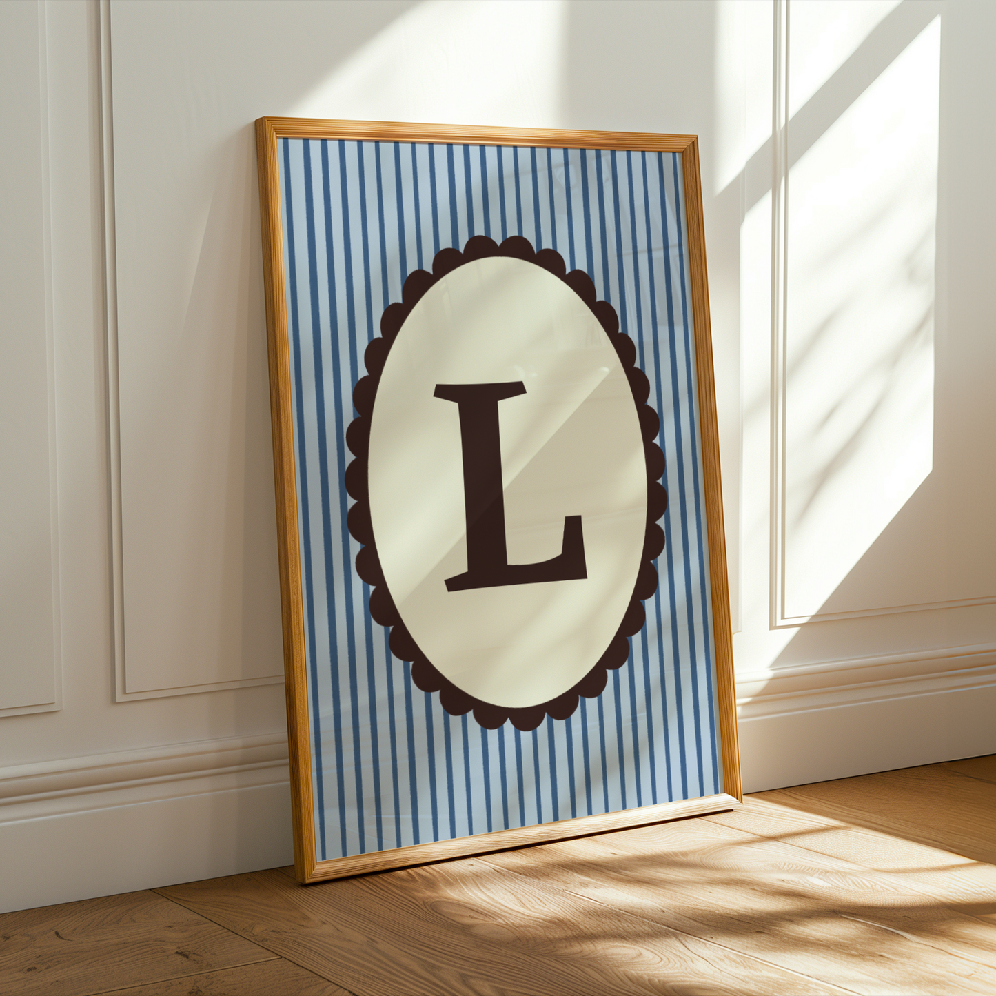 Custom Initials Striped Print