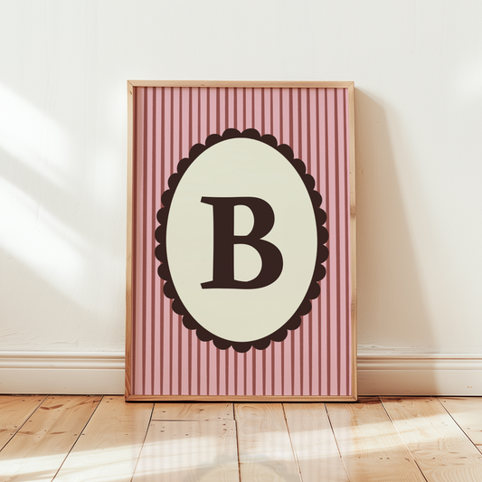 Custom Initials Striped Print