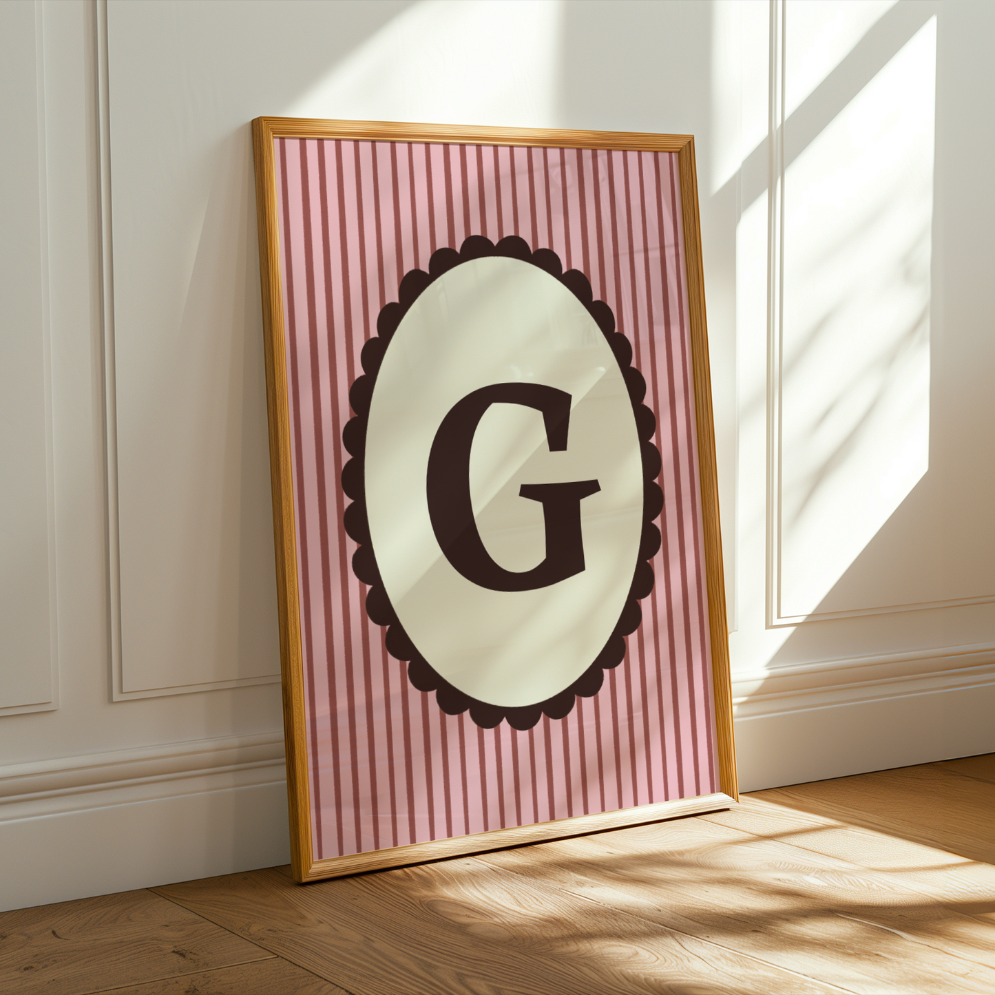 Custom Initials Striped Print