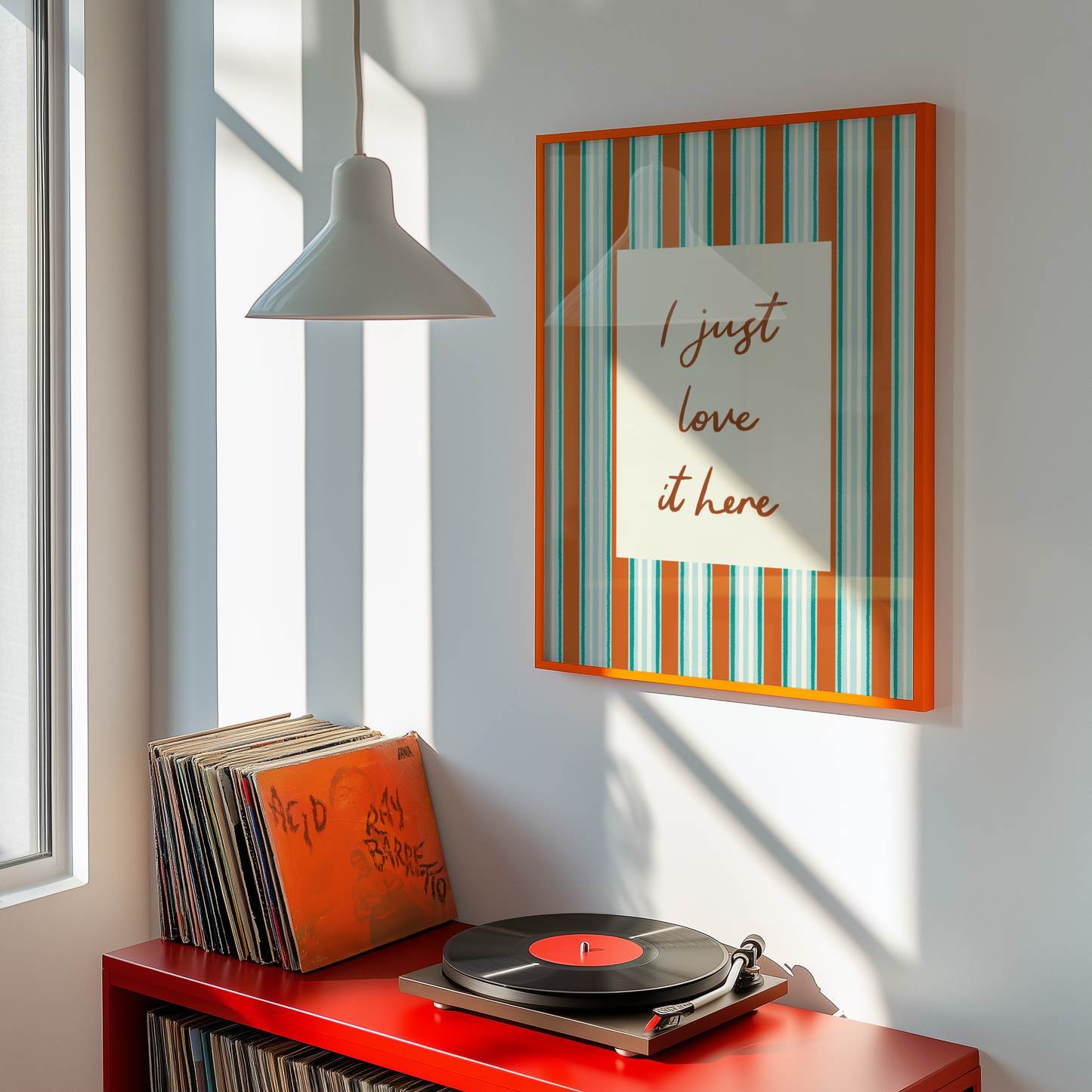 I Just Love It Here Striped Print