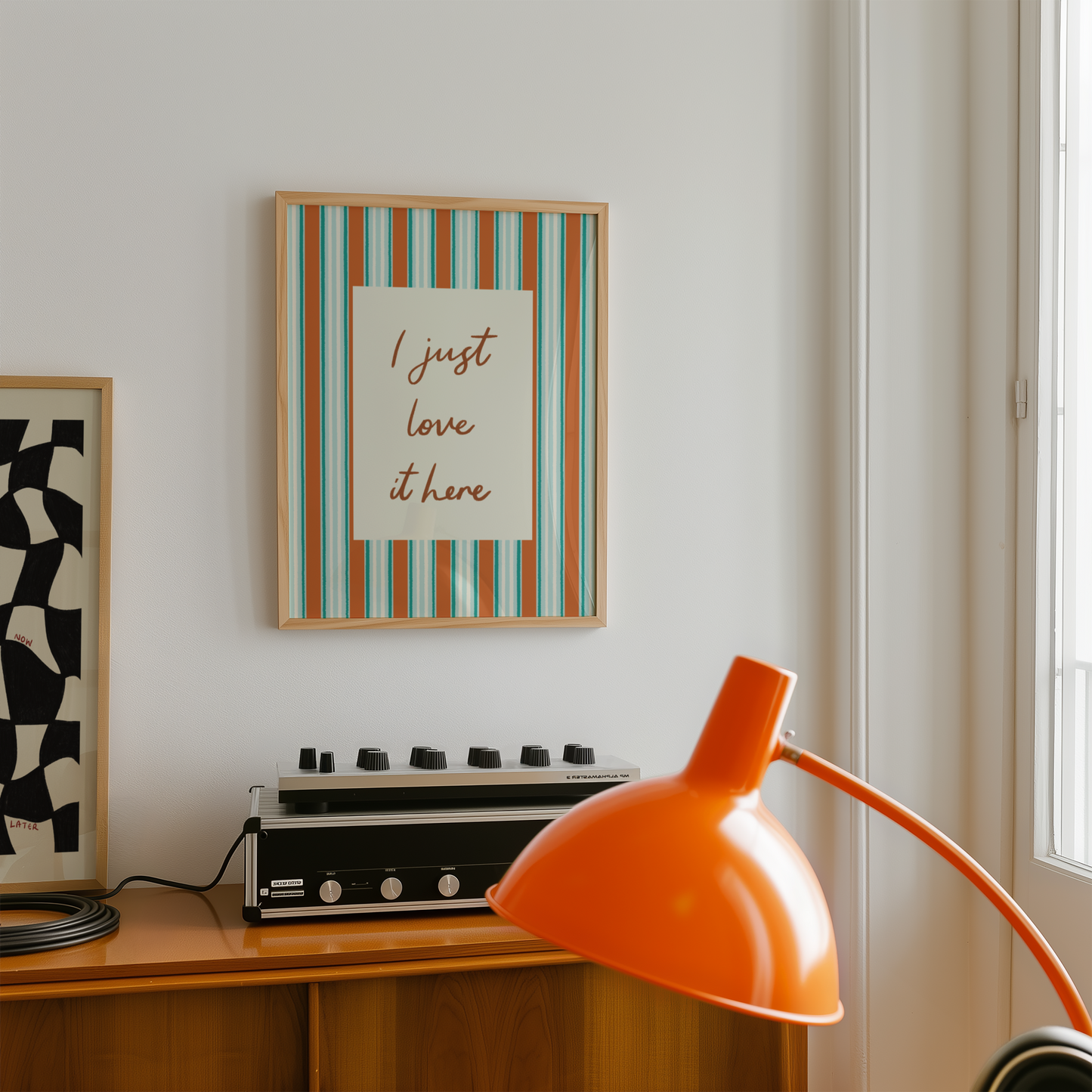 I Just Love It Here Striped Print