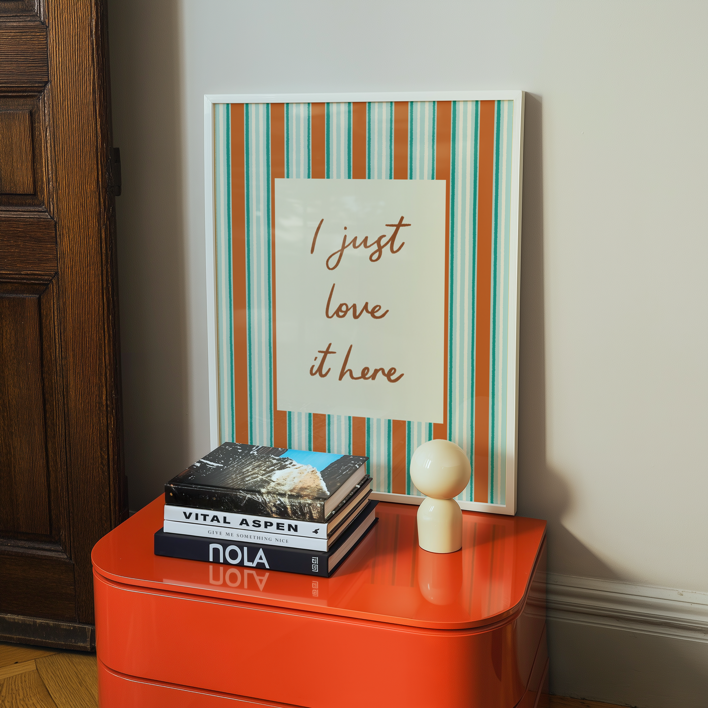I Just Love It Here Striped Print
