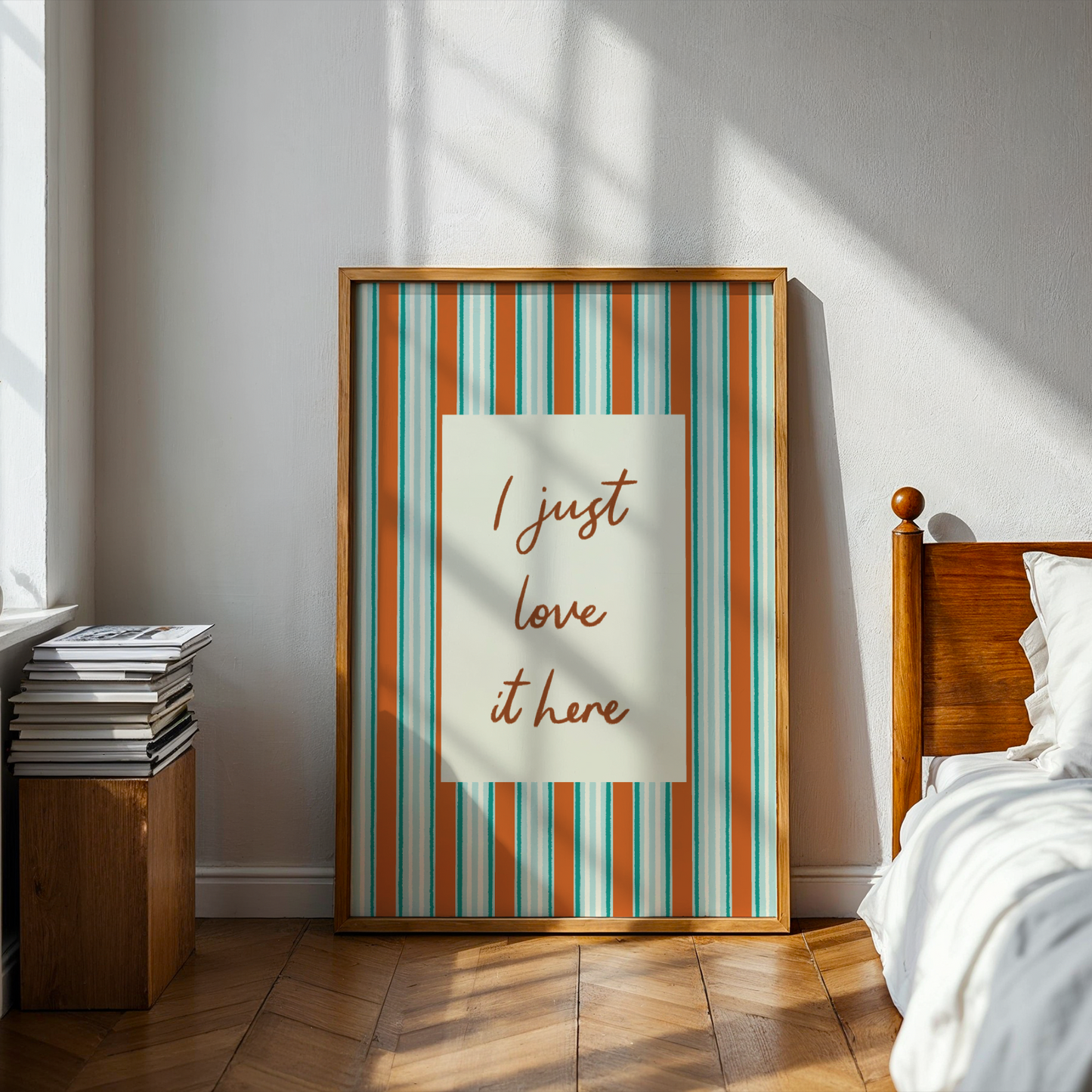 I Just Love It Here Striped Print