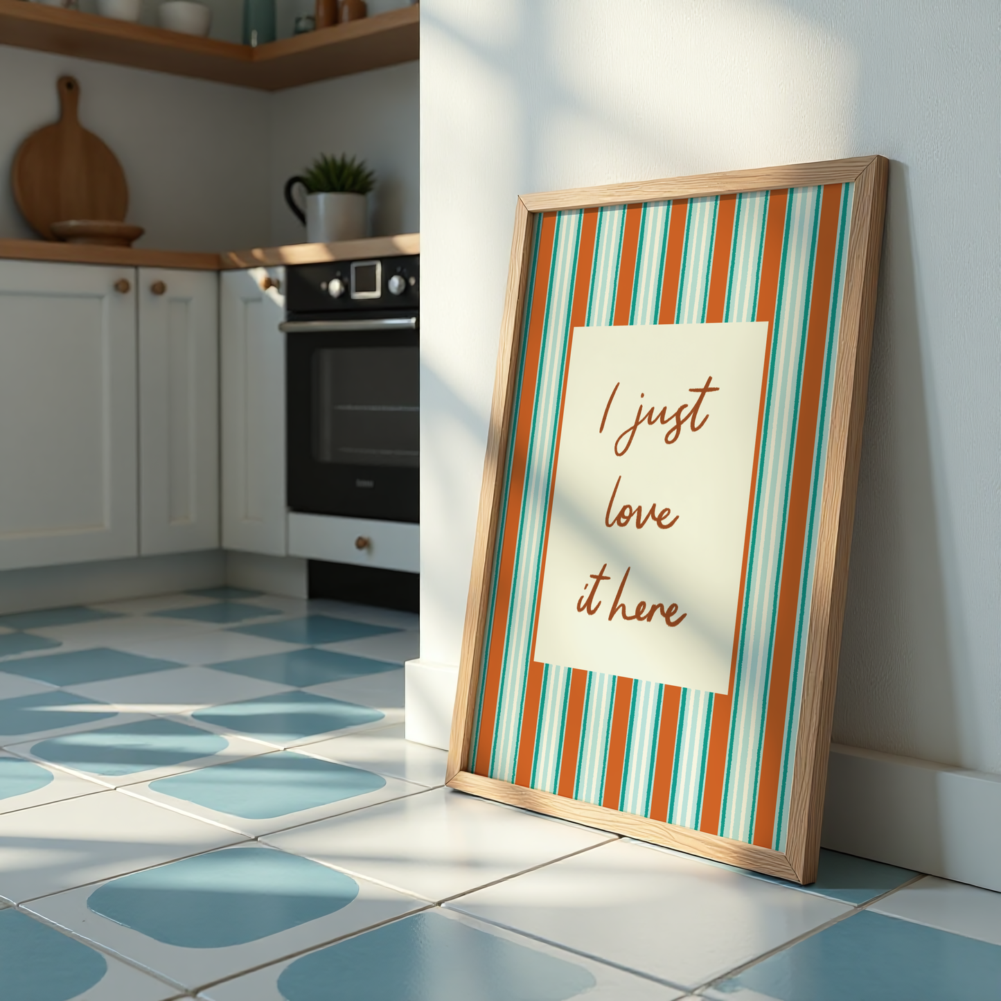 I Just Love It Here Striped Print