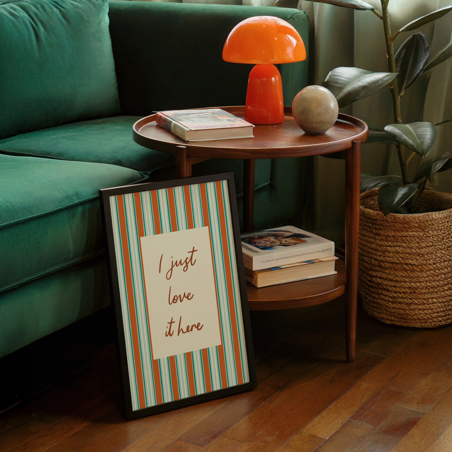 I Just Love It Here Striped Print