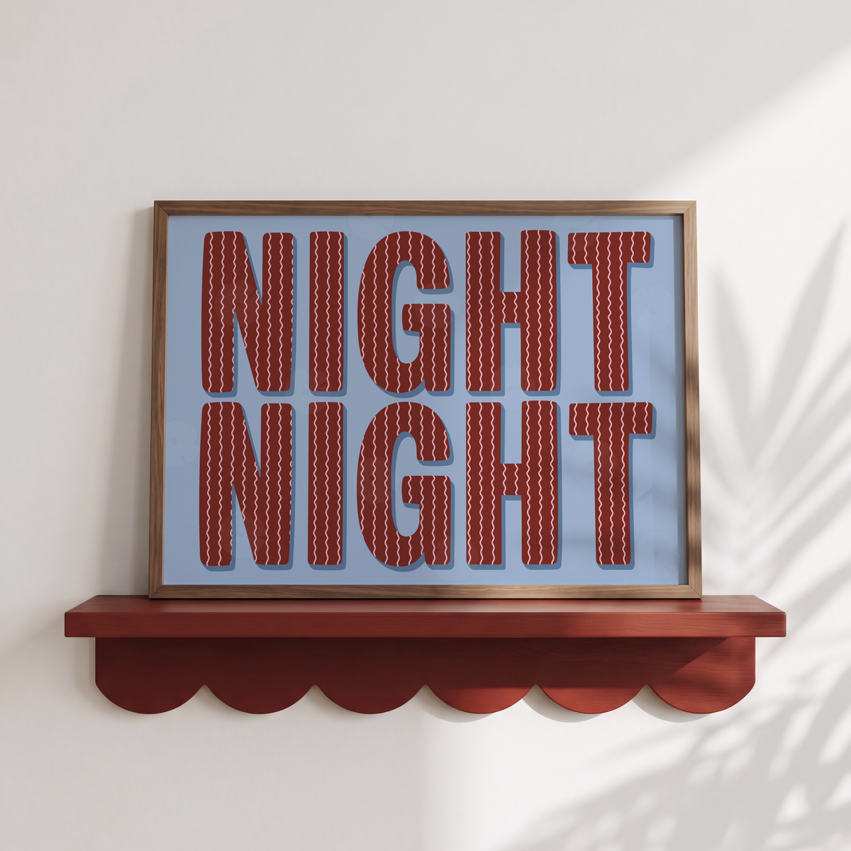 Night Night Striped Bedroom Print