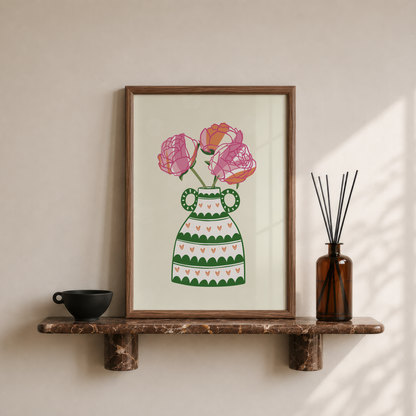 Peonies Vase Print