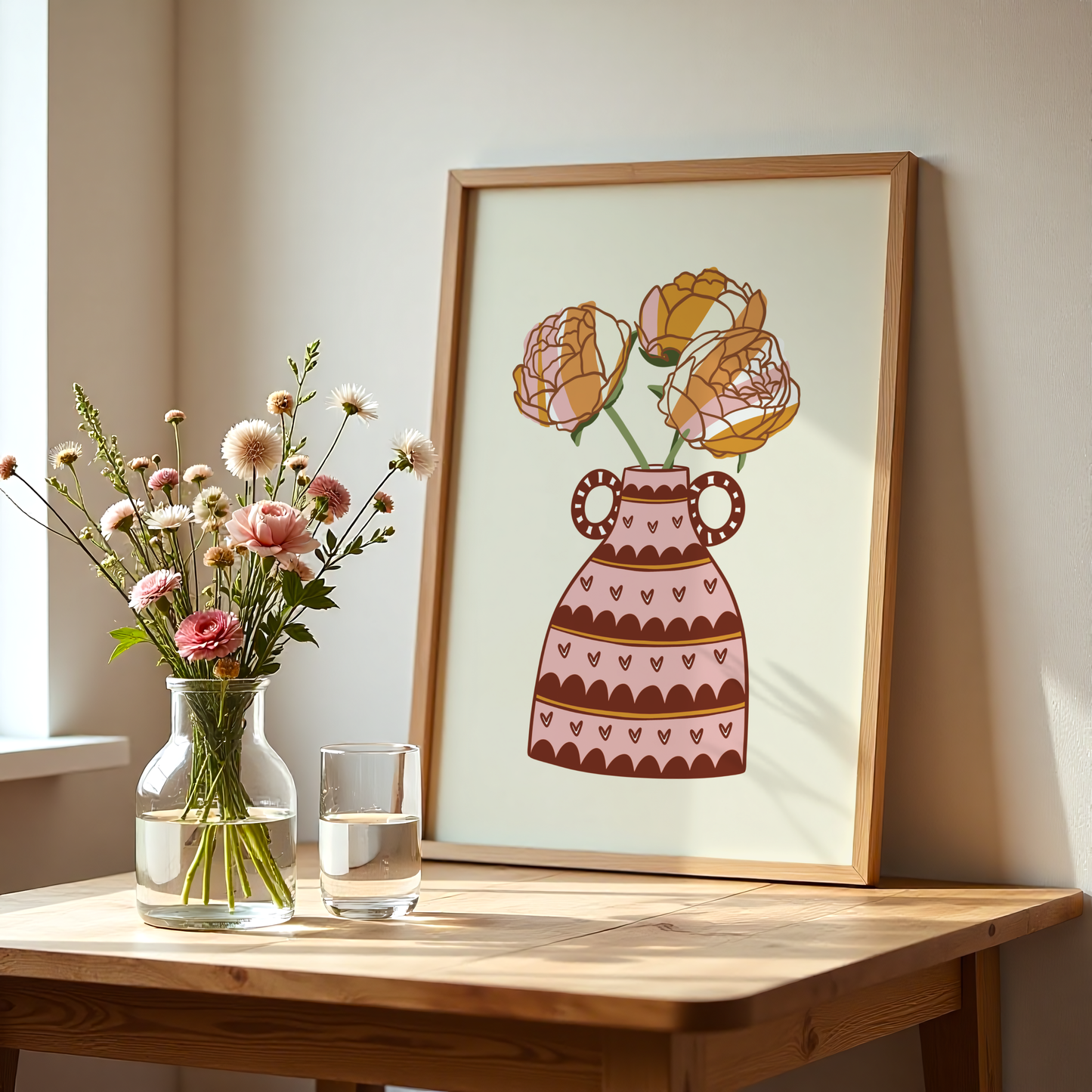 Peonies Flower Vase Print