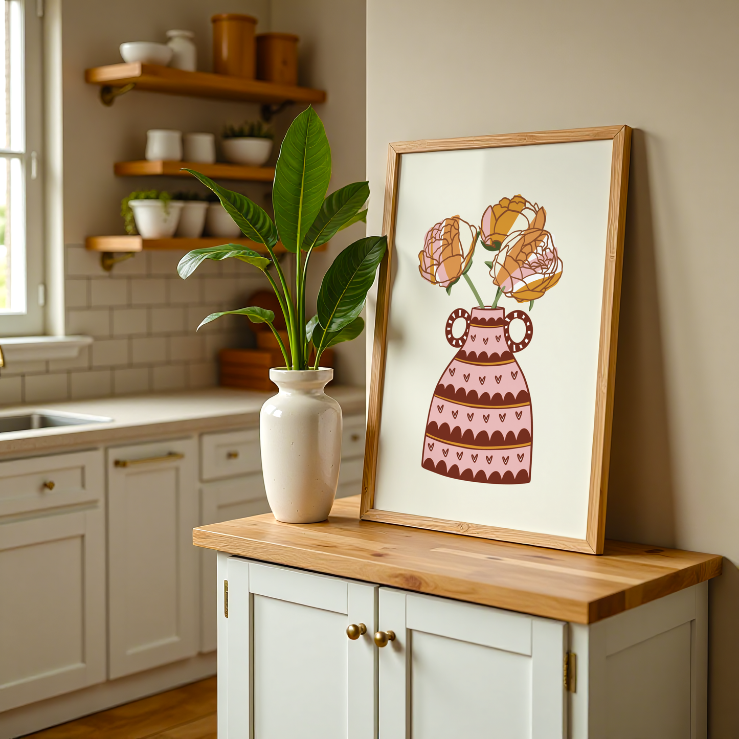 Peonies Flower Vase Print
