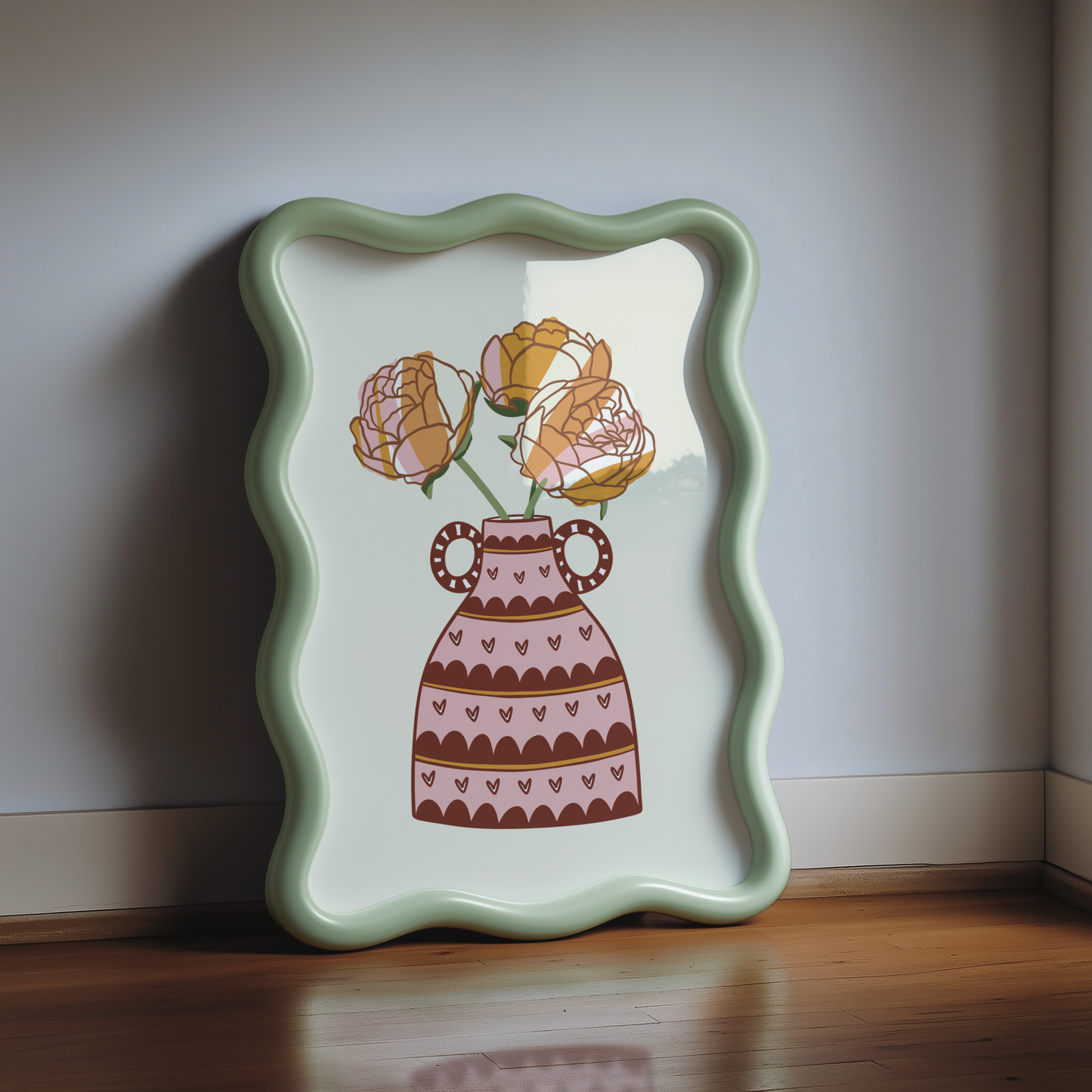 Peonies Flower Vase Print