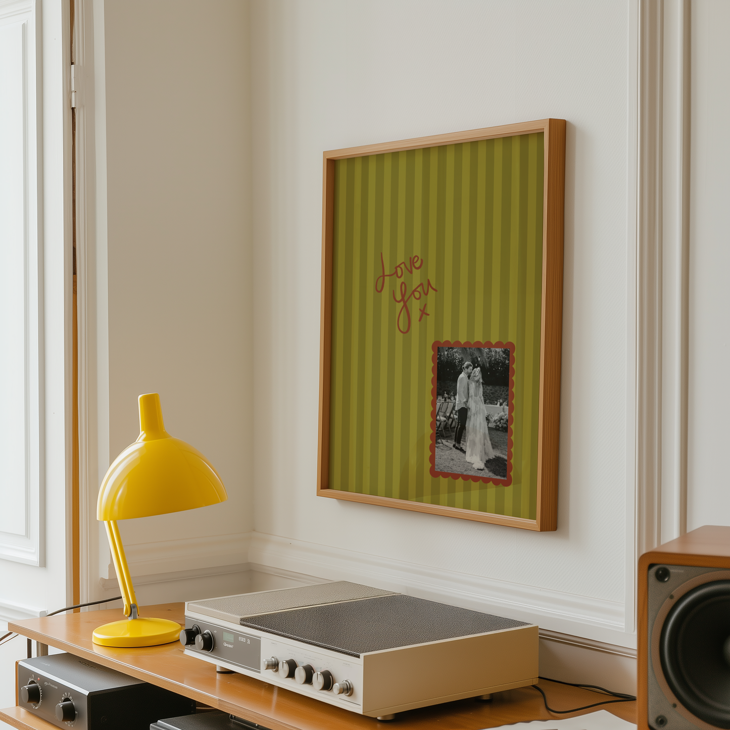 Custom Photo 'Love You' Striped Print