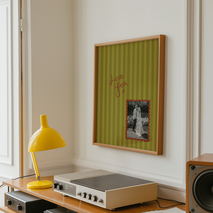 Custom Photo 'Love You' Striped Print