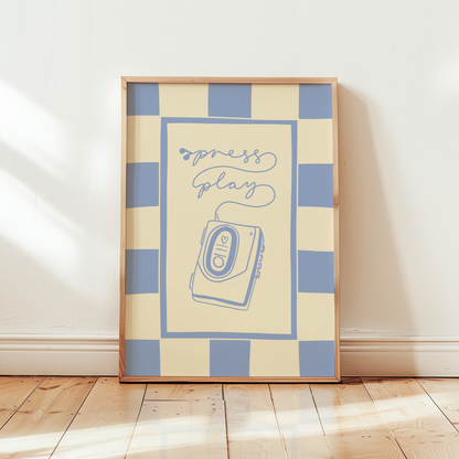 Press Play Cassette Player Print