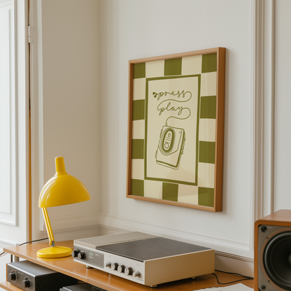 Press Play Cassette Player Print