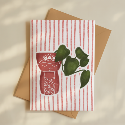 Pothos Plant Greetings Card