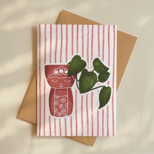 Pothos Plant Greetings Card