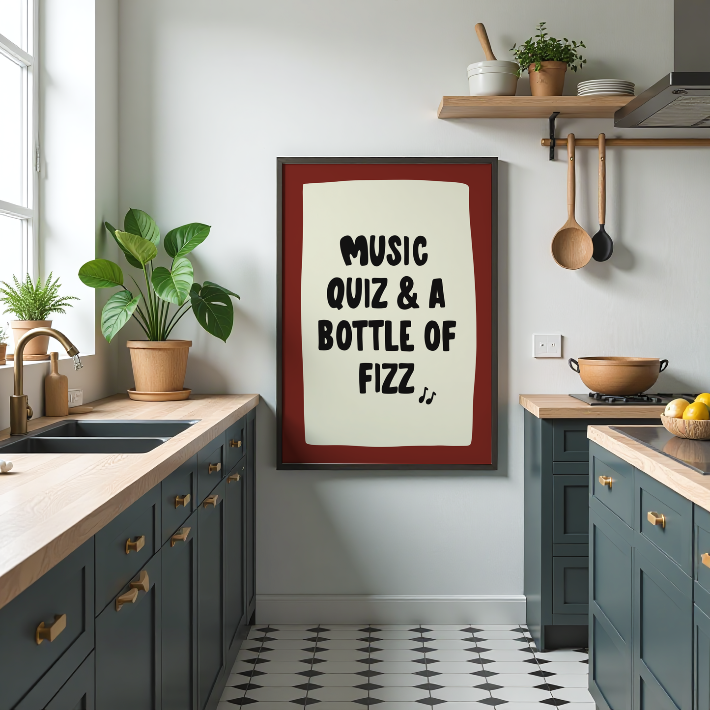 Music Quiz & a Bottle of Fizz Print