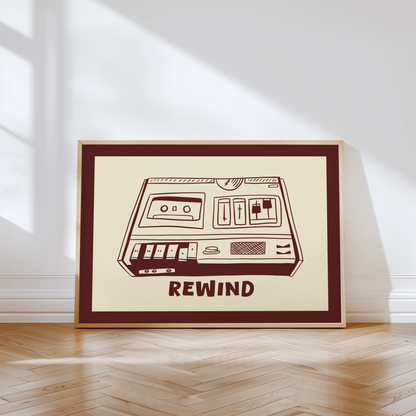 Rewind Cassette Player Print