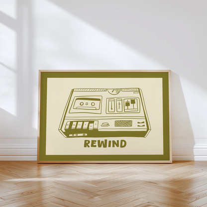 Rewind Cassette Player Print