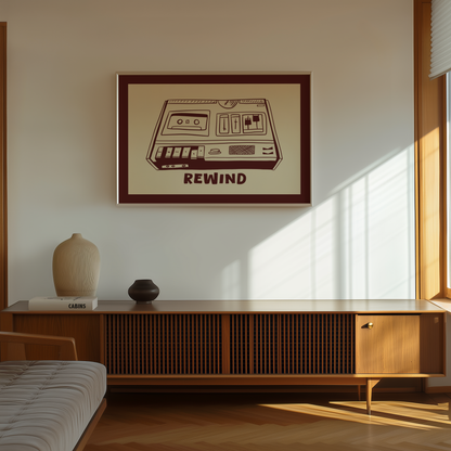 Rewind Cassette Player Print