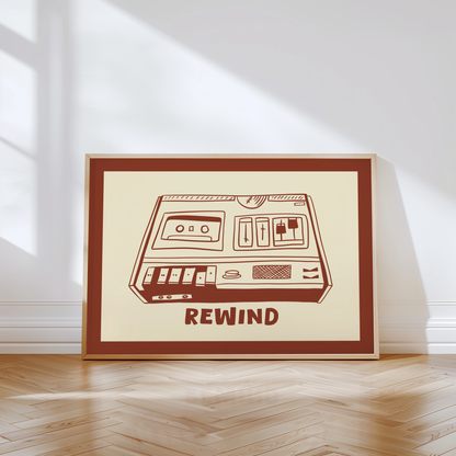 Rewind Cassette Player Print