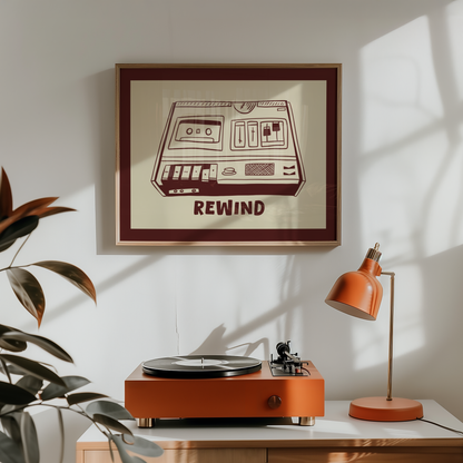 Rewind Cassette Player Print