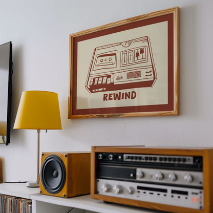Rewind Cassette Player Print