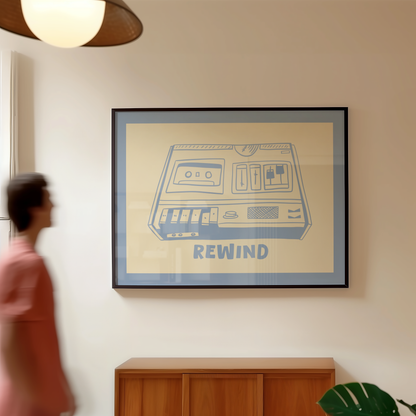 Rewind Cassette Player Print