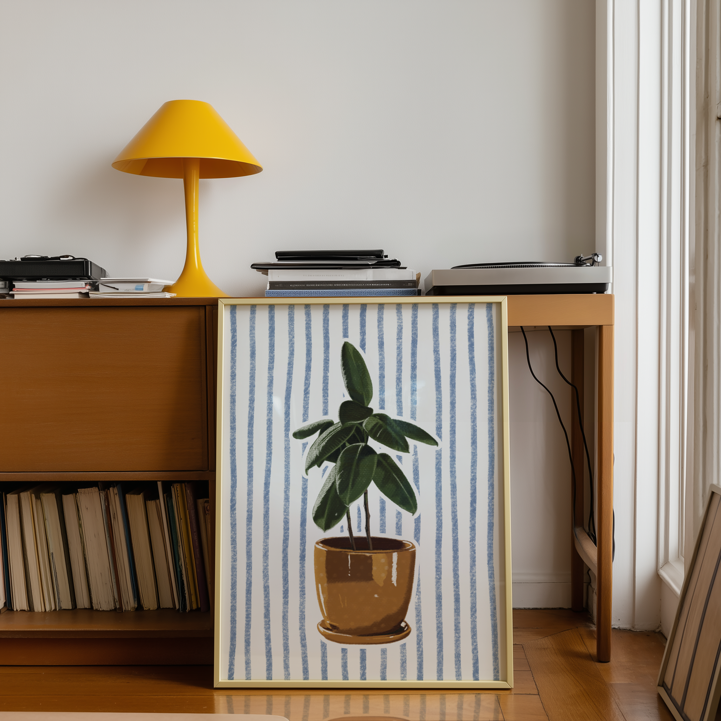 Striped Rubber Plant Print