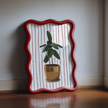 Striped Rubber Plant Print