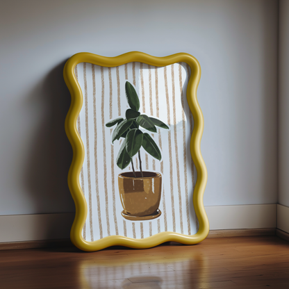 Striped Rubber Plant Print
