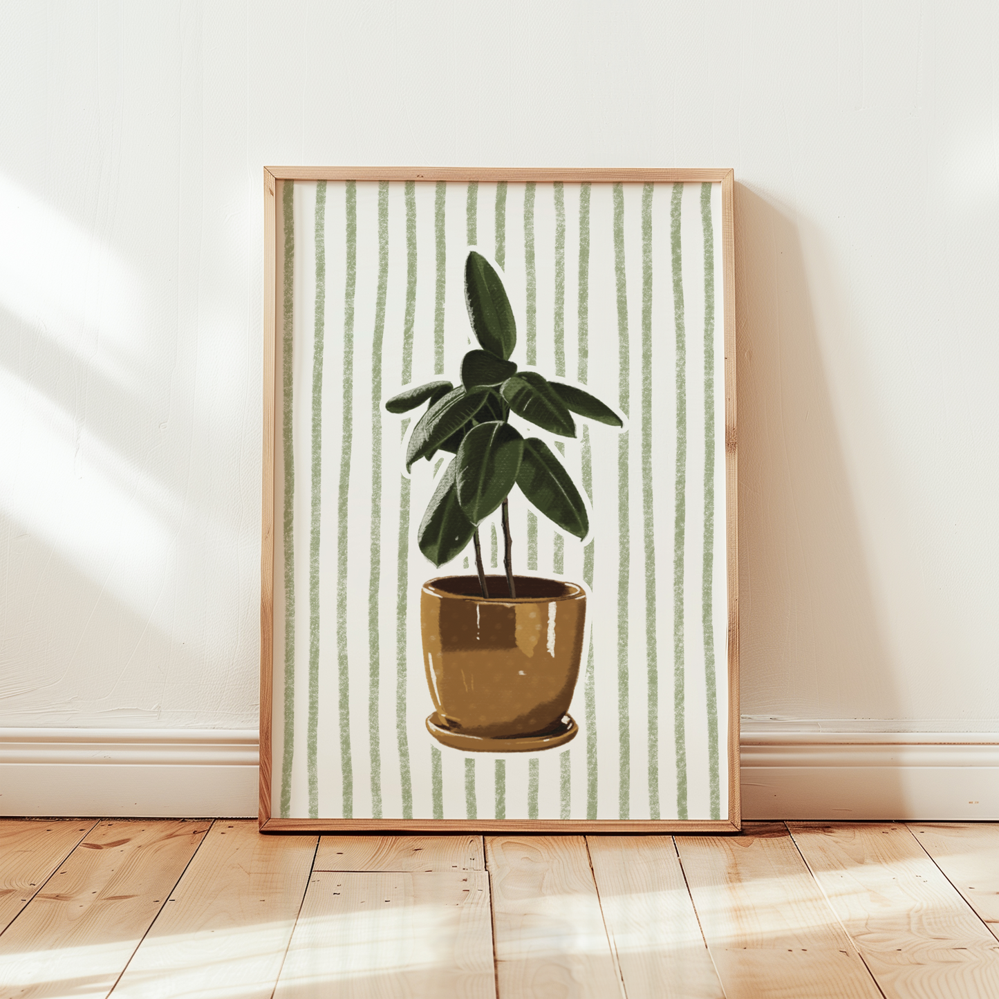 Striped Rubber Plant Print