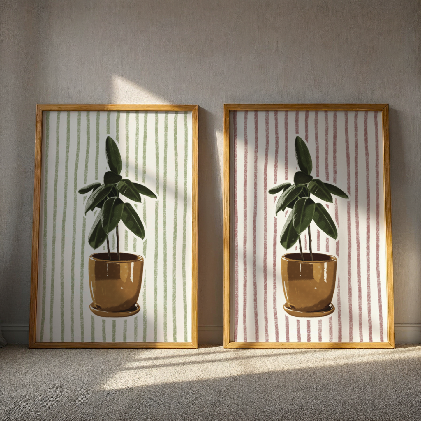 Striped Rubber Plant Print