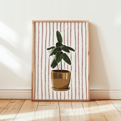 Striped Rubber Plant Print